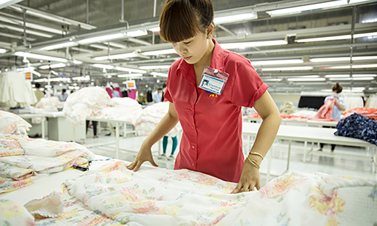 Woman working in factory